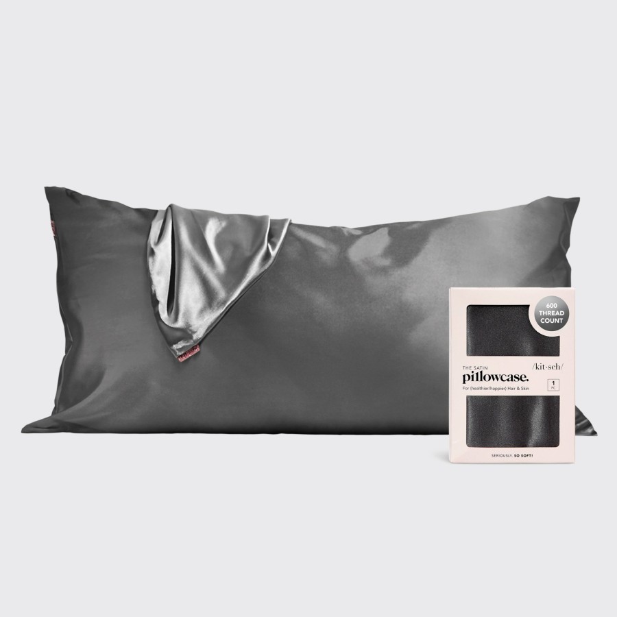 Sleep Kitsch | Satin King Pillowcase - Charcoal