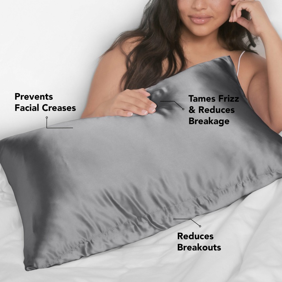 Sleep Kitsch | Satin King Pillowcase - Charcoal