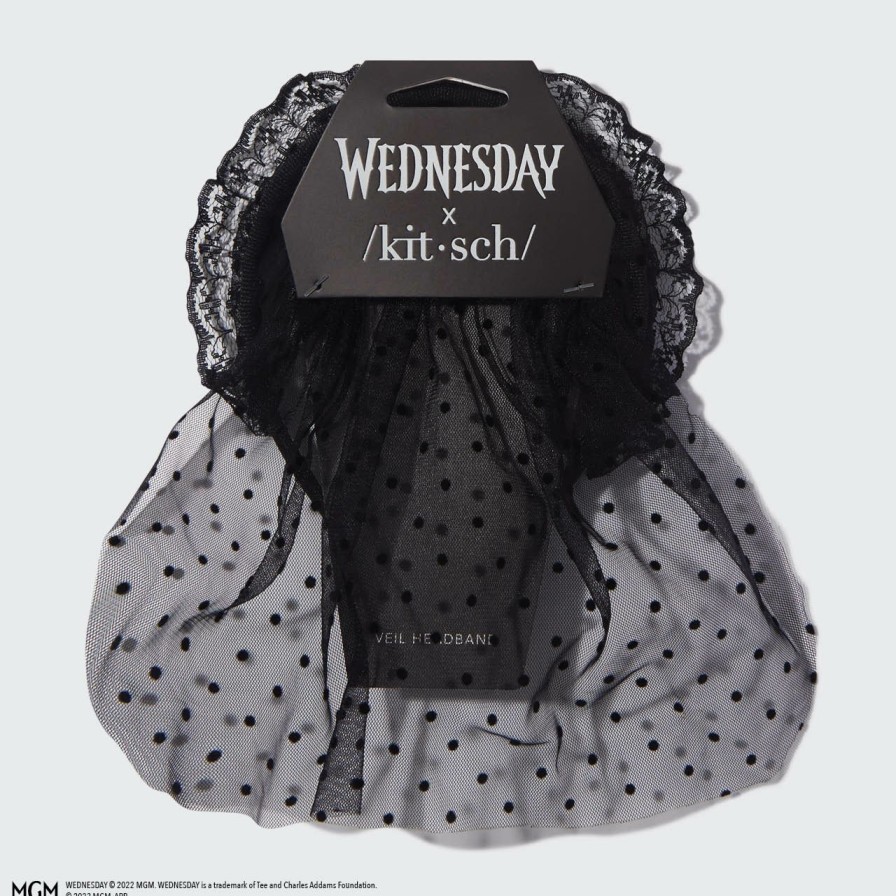 Accessories Kitsch | Wednesday X Kitsch Goth Veil Headband