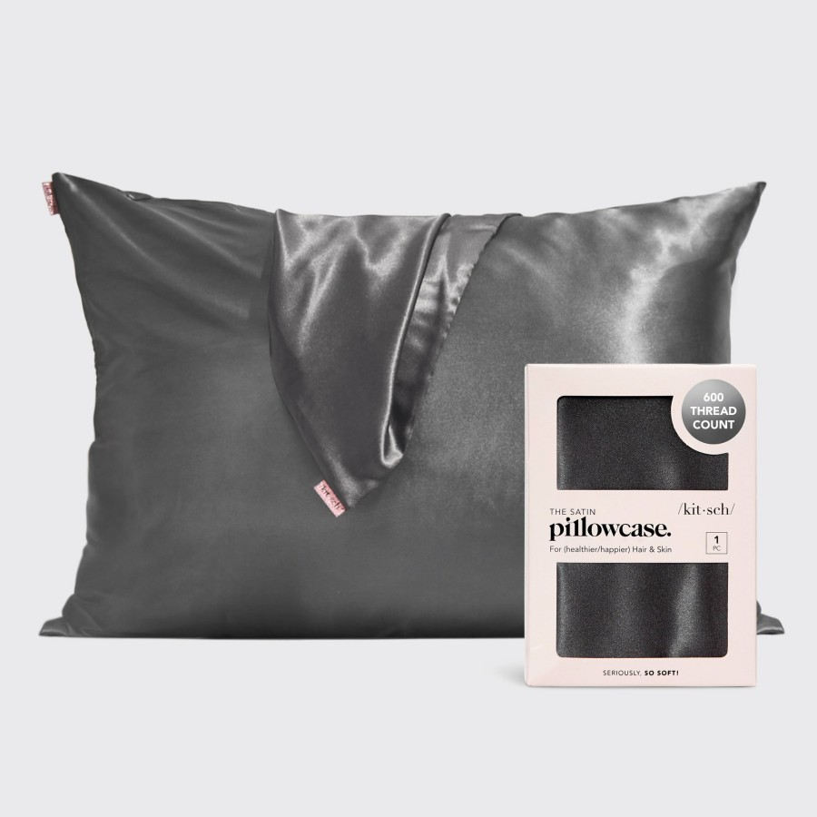 Sleep Kitsch | Satin Pillowcase - Charcoal Grey