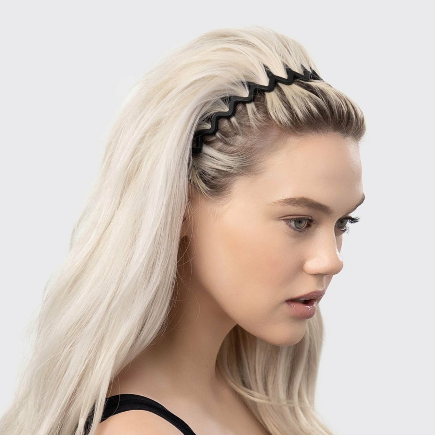 Accessories Kitsch | Zig Zag Headband 2Pc - Black & Tort