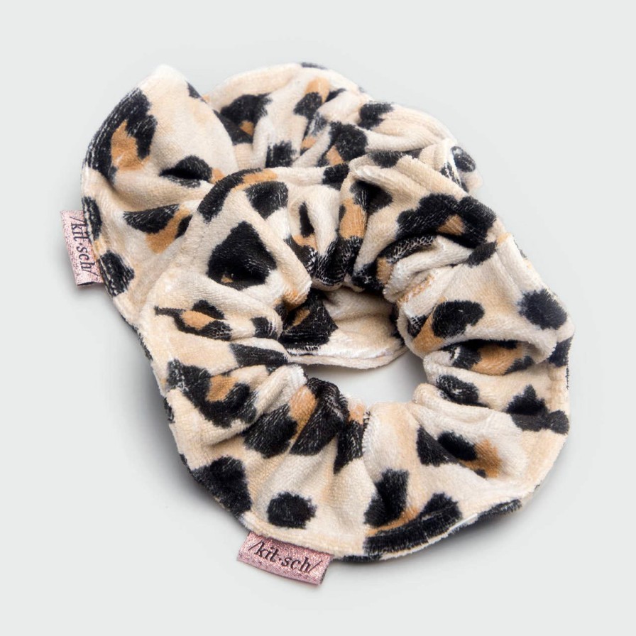 Accessories Kitsch | Microfiber Quick-Dry Towel Scrunchies 2Pc- Leopard