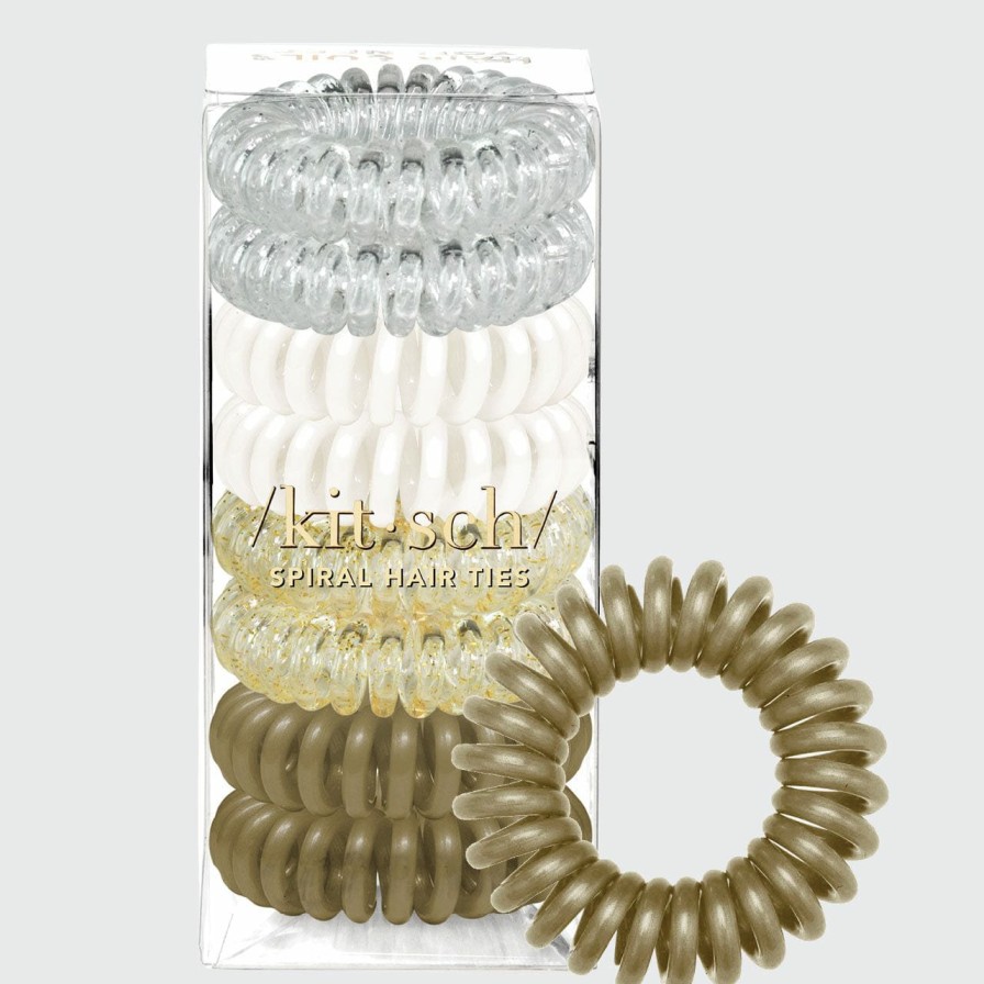 Accessories Kitsch | Spiral Hair Ties 8 Pc - Blonde