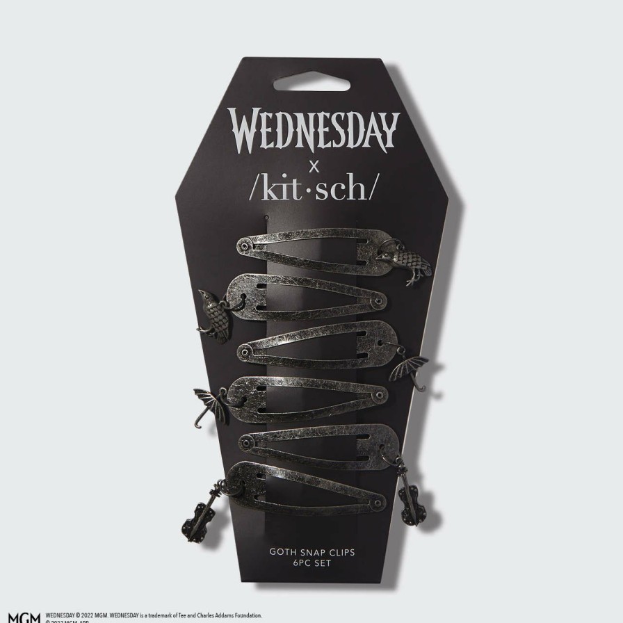 Accessories Kitsch | Wednesday X Kitsch Goth Snap Clips