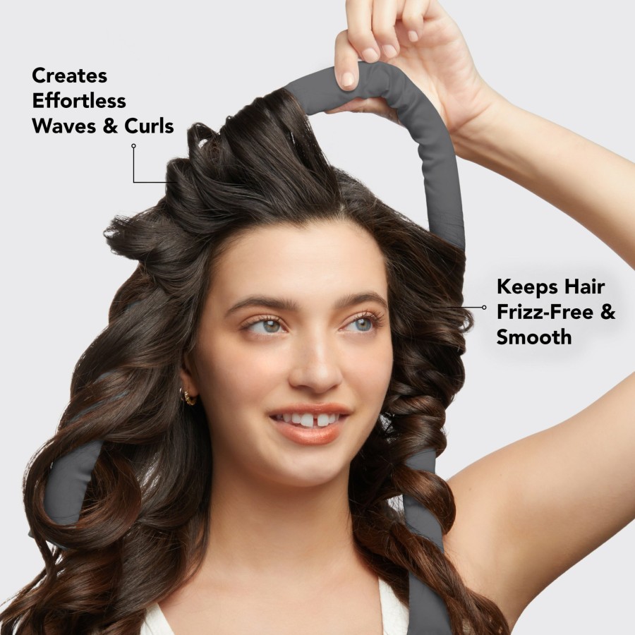 Accessories Kitsch | Heatless Hair Curler In Satin - Charcoal