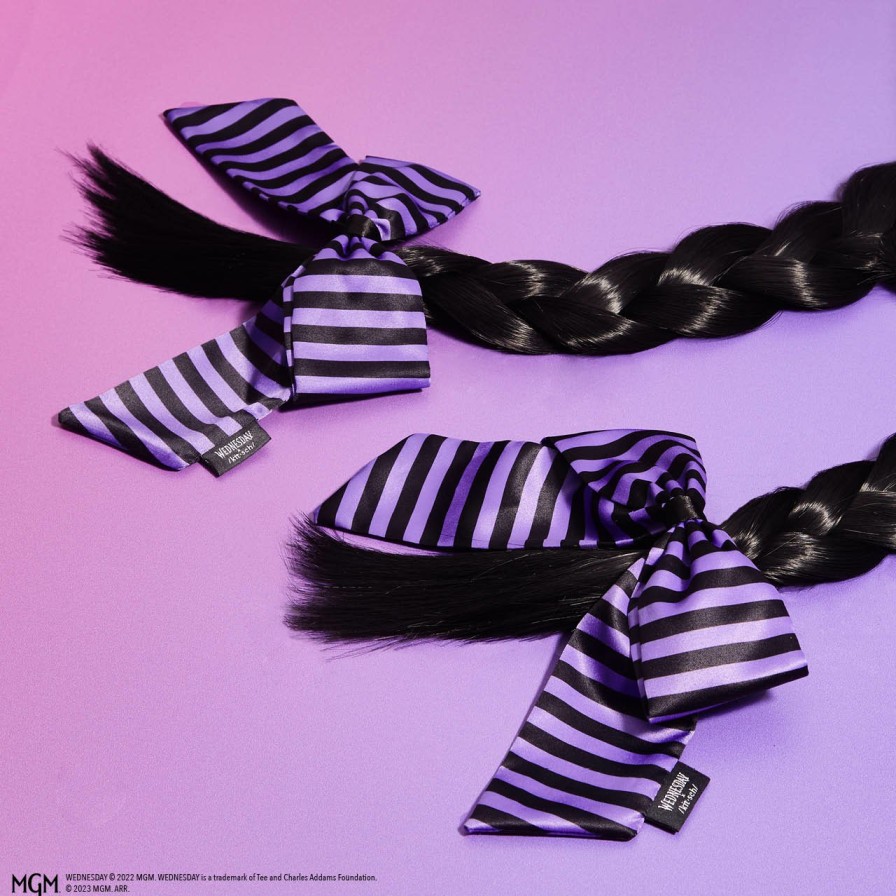 Accessories Kitsch | Wednesday X Kitsch Nevermore Bow Hair Ties 2Pc Set