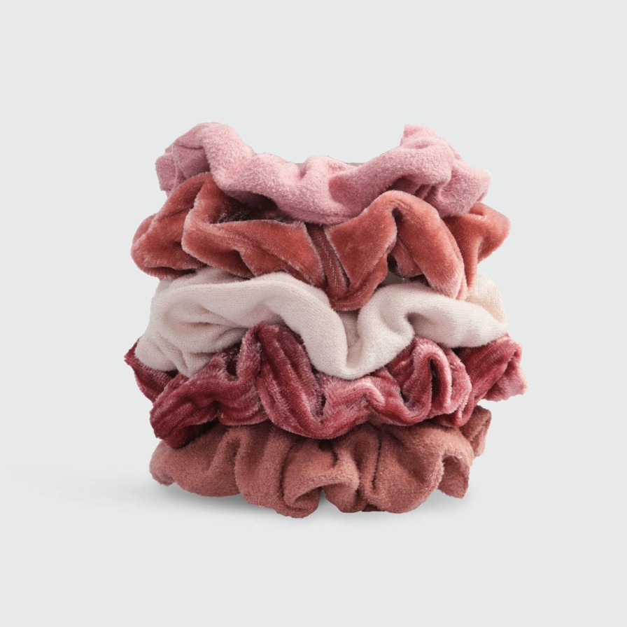 Accessories Kitsch | Velvet Scrunchies - Blush/Mauve