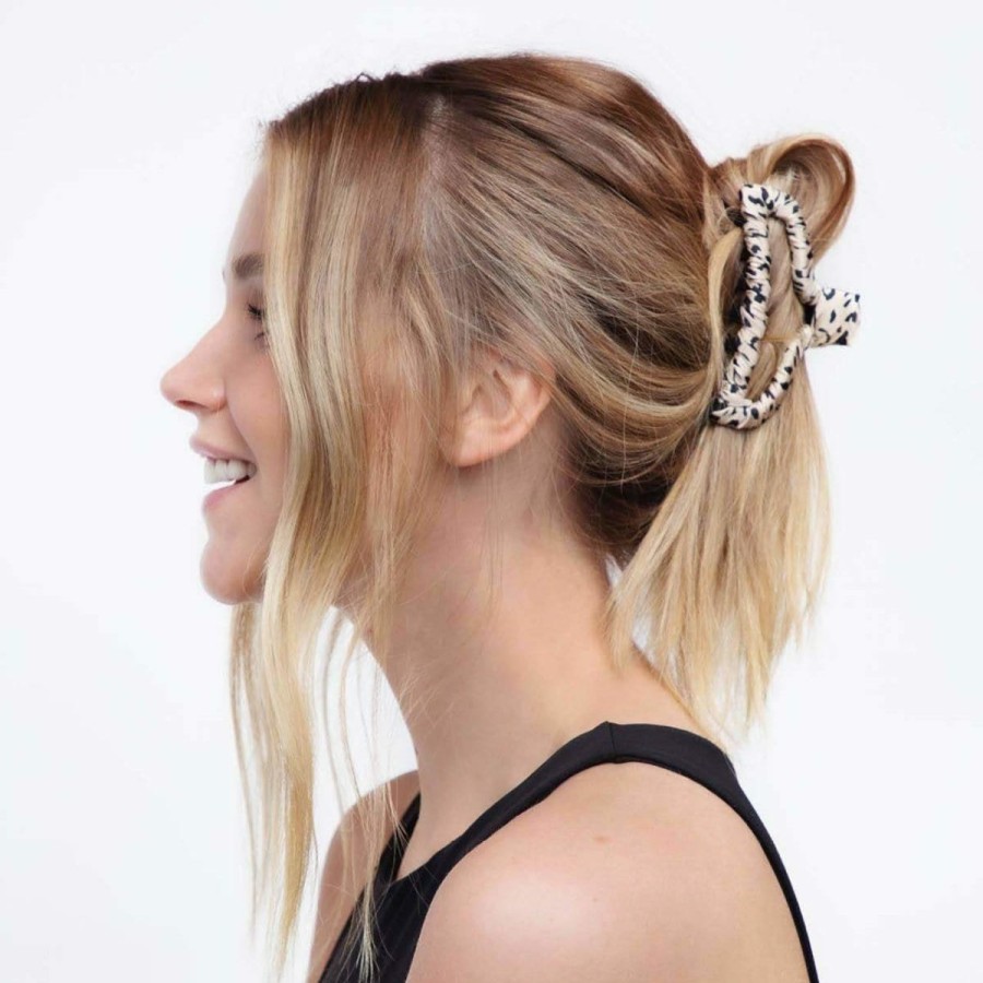 Accessories Kitsch | Satin Wrapped Claw Clip - Leopard