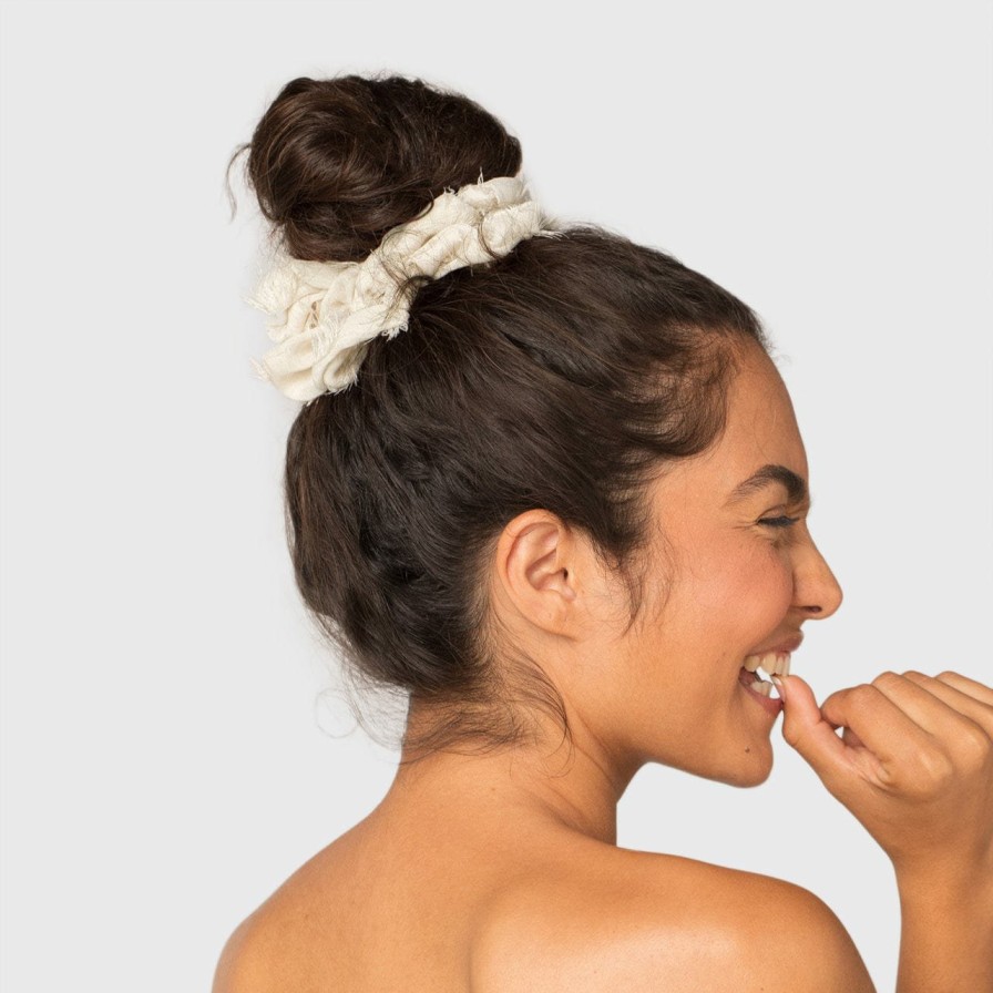 Accessories Kitsch | Brunch Scrunchie - Frayed Linen