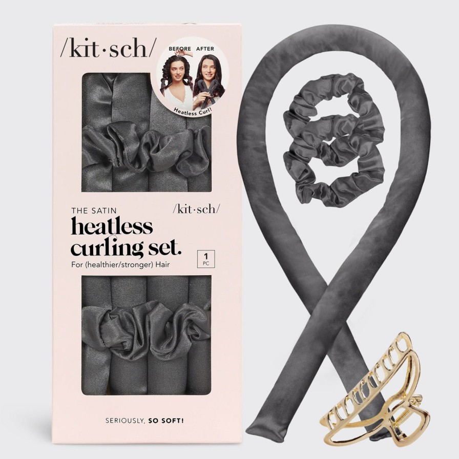 Accessories Kitsch | Heatless Hair Curler Charcoal Bundle