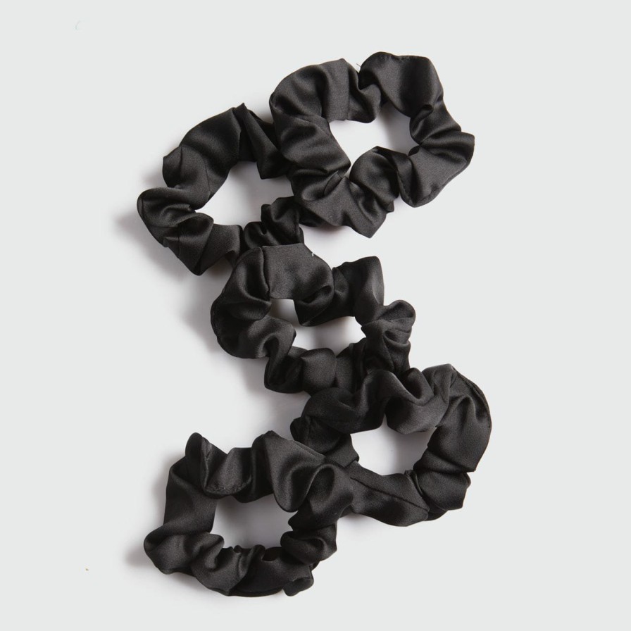 Accessories Kitsch | Satin Sleep Scrunchies - Black