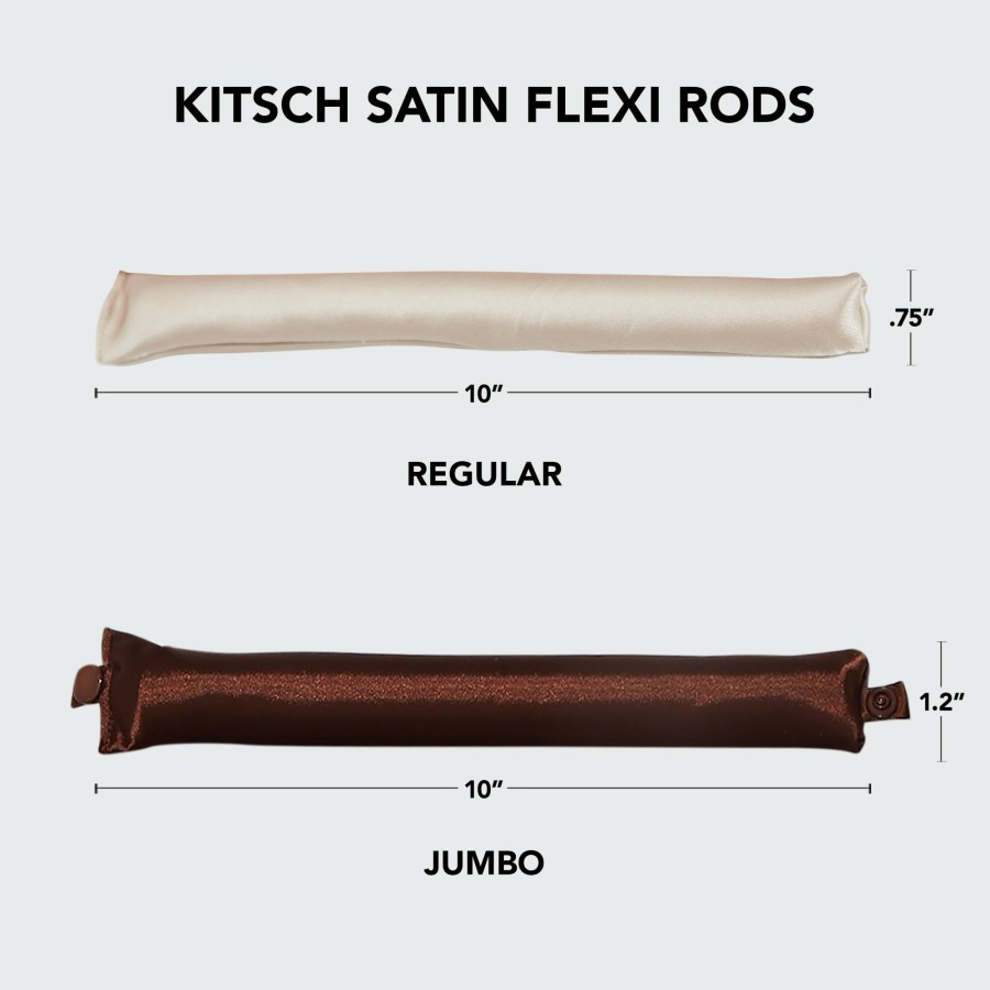 Accessories Kitsch | Satin Jumbo Flexi Rods 4Pc - Rosewood