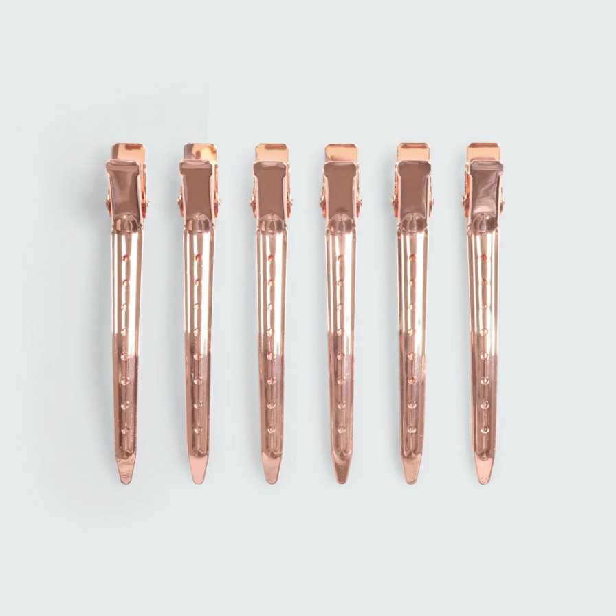 Accessories Kitsch | Styling Hair Clips 6Pc (Rose Gold)