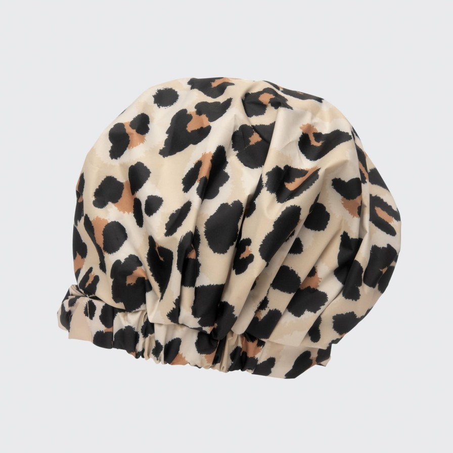 Cleanse Kitsch | Recycled Polyester Luxe Shower Cap - Leopard