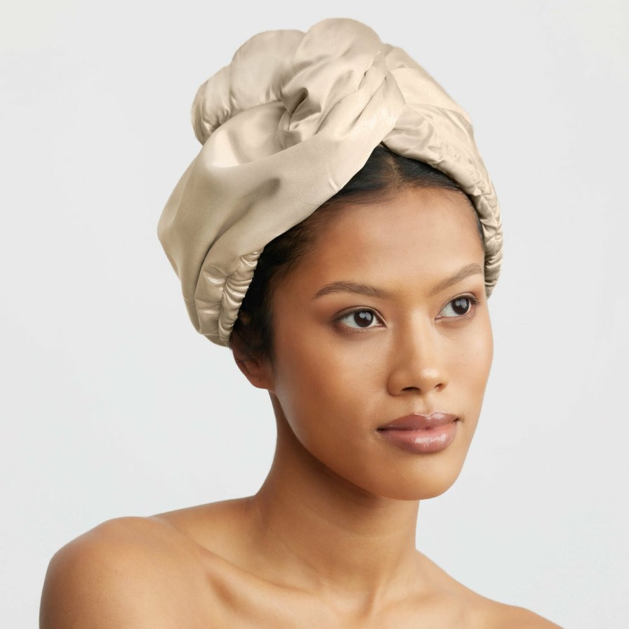 Cleanse Kitsch | Satin-Wrapped Hair Towel - Champagne