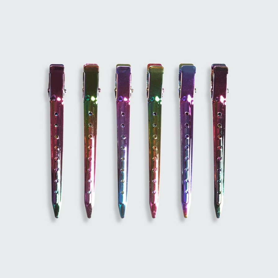 Accessories Kitsch | Styling Hair Clips 6Pc (Iridescent)