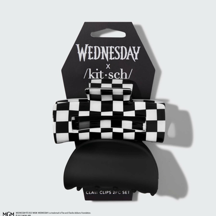 Accessories Kitsch | Wednesday X Kitsch Checkered Claw Clips 2Pc Set