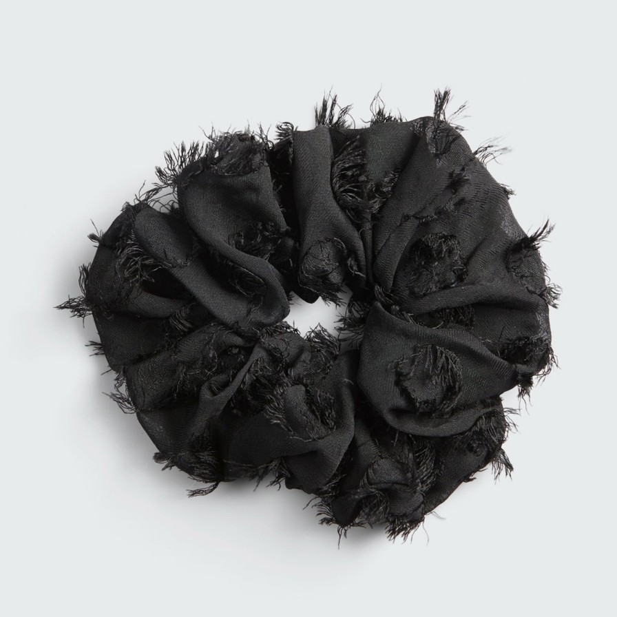 Accessories Kitsch | Brunch Scrunchie - Frayed Black