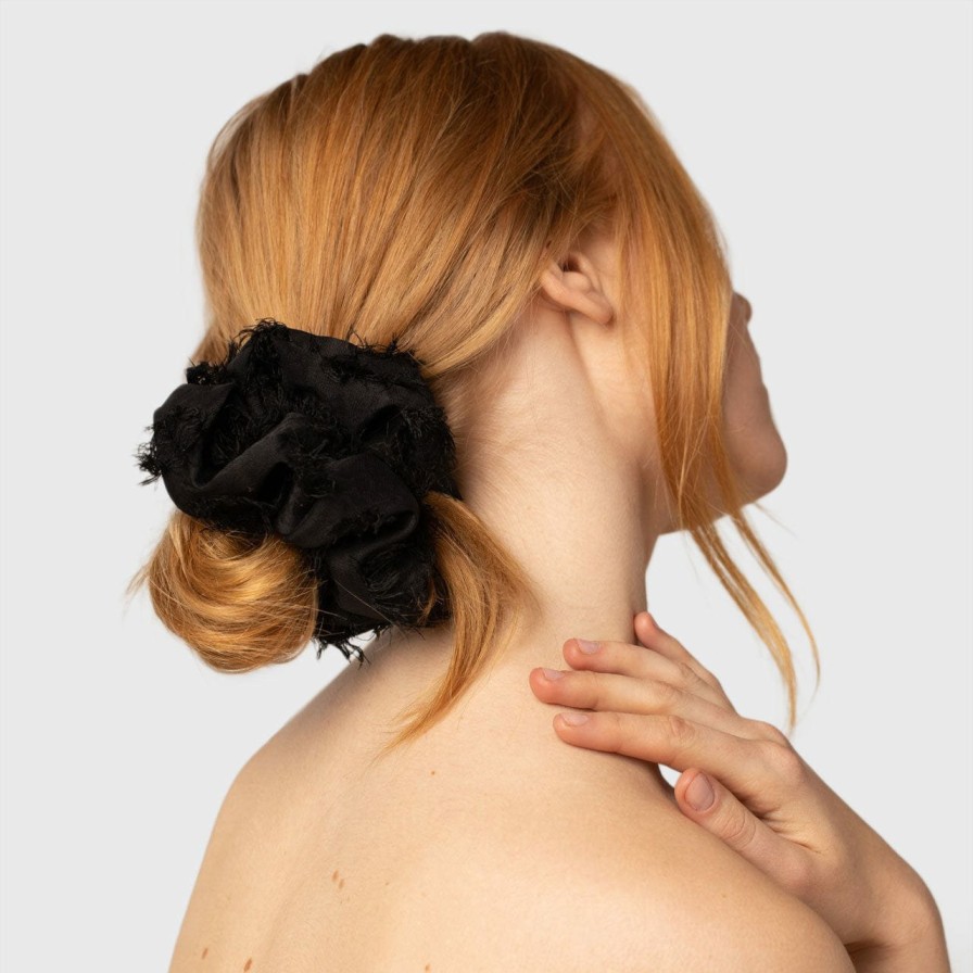 Accessories Kitsch | Brunch Scrunchie - Frayed Black