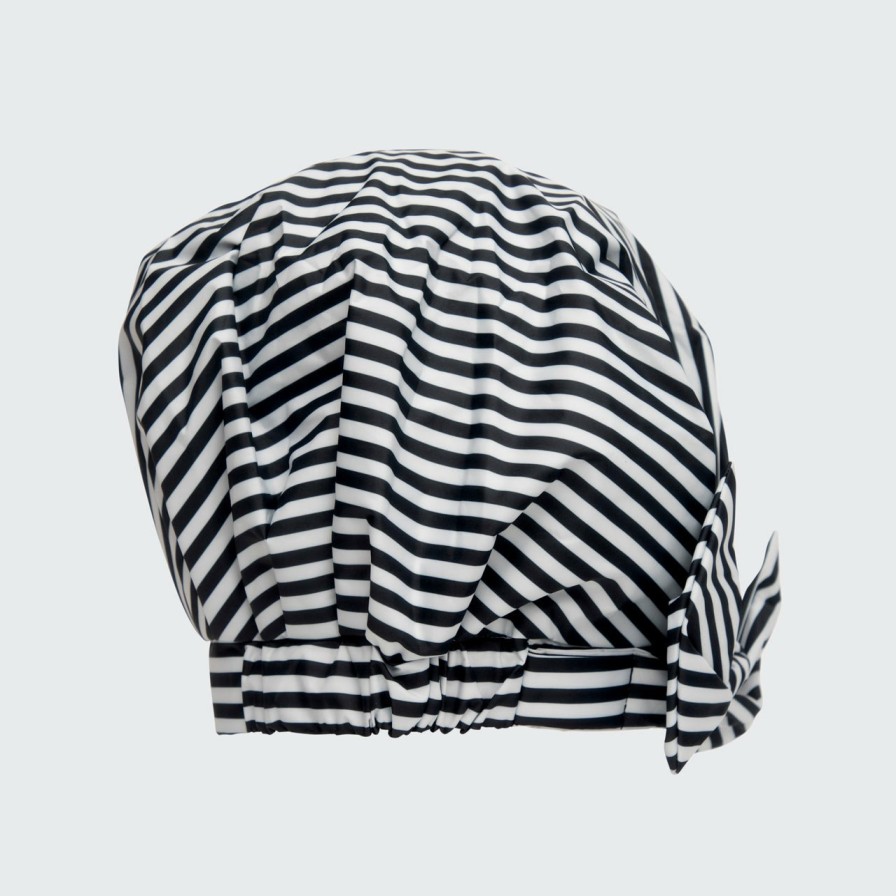 Cleanse Kitsch | Recycled Polyester Luxe Shower Cap - Stripe