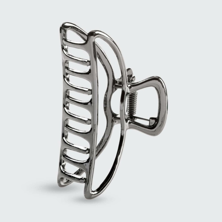 Accessories Kitsch | Open Shape Claw Clip - Hematite